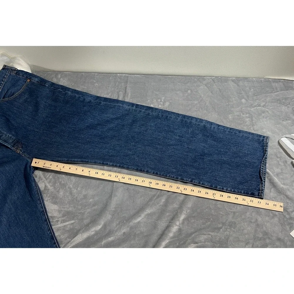 Levis 501 Jeans Mens 44x34 Big Tall Button Fly Straight Leg Blue Denim Original